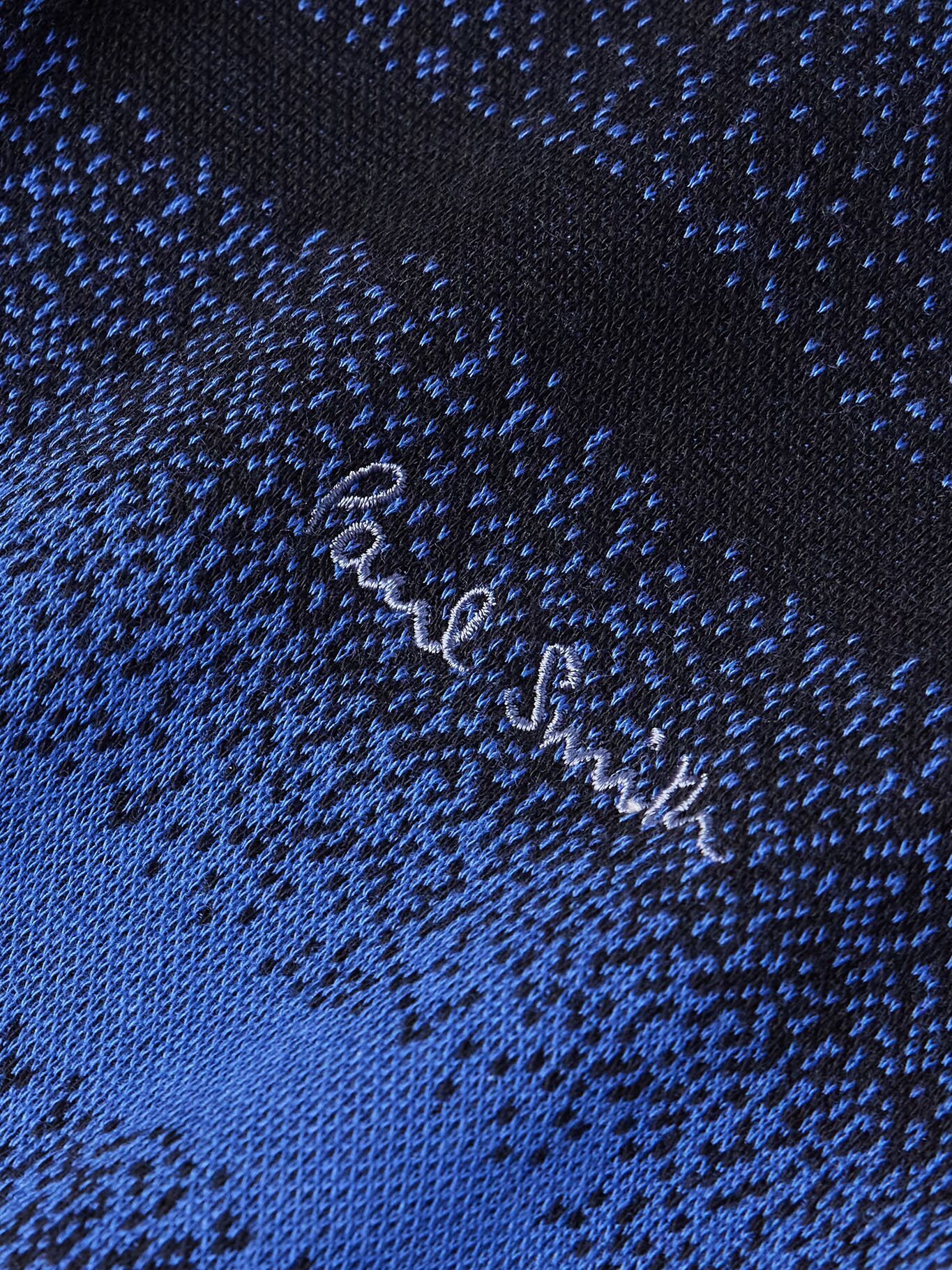 

Футболка из смеси хлопка и модала с вышитым логотипом в полоску PAUL SMITH, синий