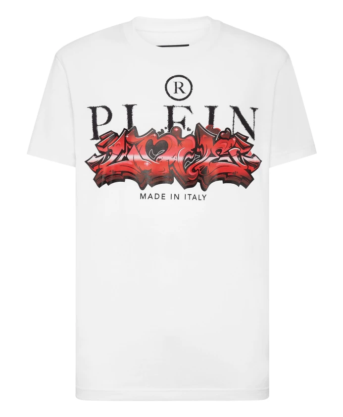 

Футболка с круглым вырезом, нержавеющая сталь, полипропилен, стекло Philipp Plein, белый