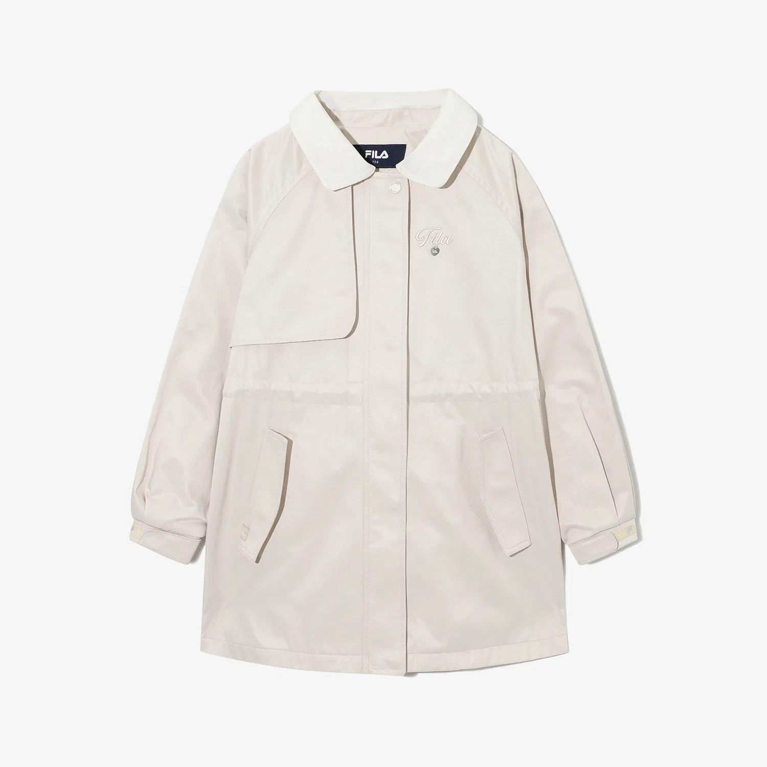 Детский расклешённый тренч бежевого цвета от Fila Kids — фото 2