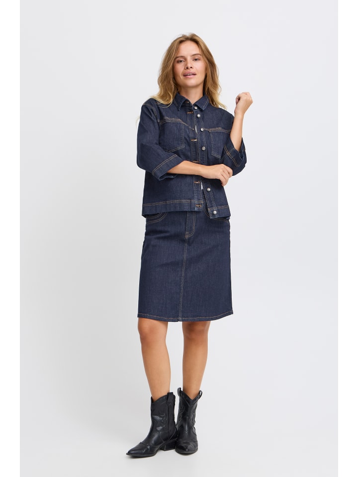 

Джинсовая куртка свободного кроя PZKATJA из невыстиранного денима Pulz