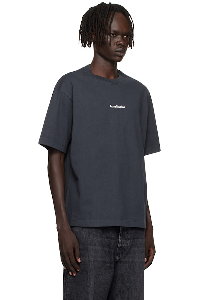 Футболка свободного кроя с логотипом Stamp Acne Studios, черный — фото 2