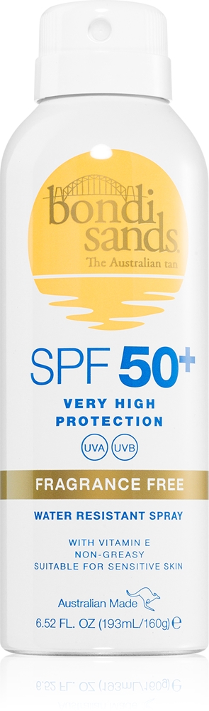 

Солнцезащитный спрей без отдушек Spf 50+ Bondi Sands, 160 гр