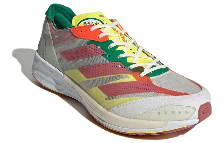 Кроссовки Adizero Adios 7 мужские с низким верхом серые/белые/красные/желтые/зеленые Adidas — фото 3