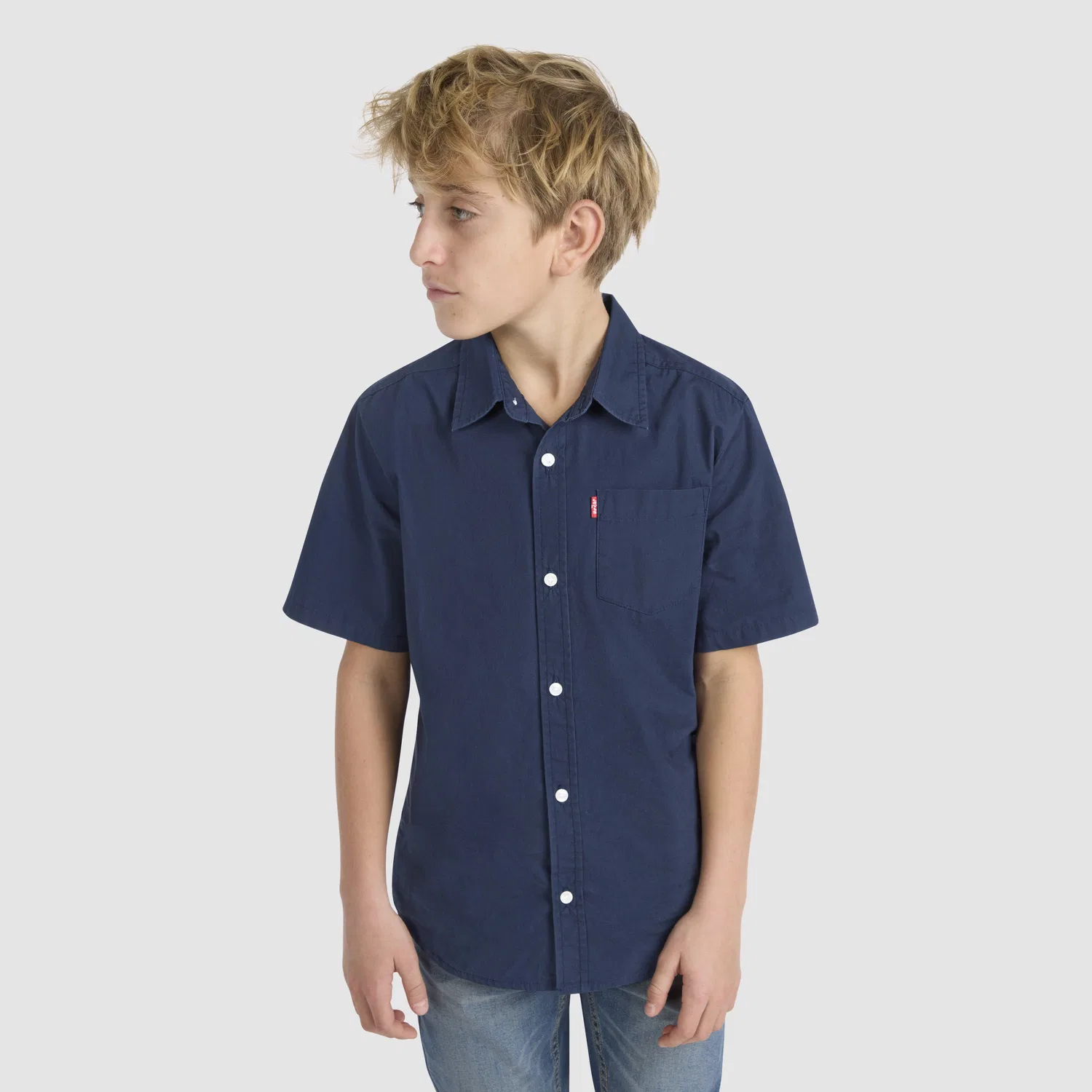 Тканая рубашка с коротким рукавом для мальчиков 8-20 лет Levi's, Blue