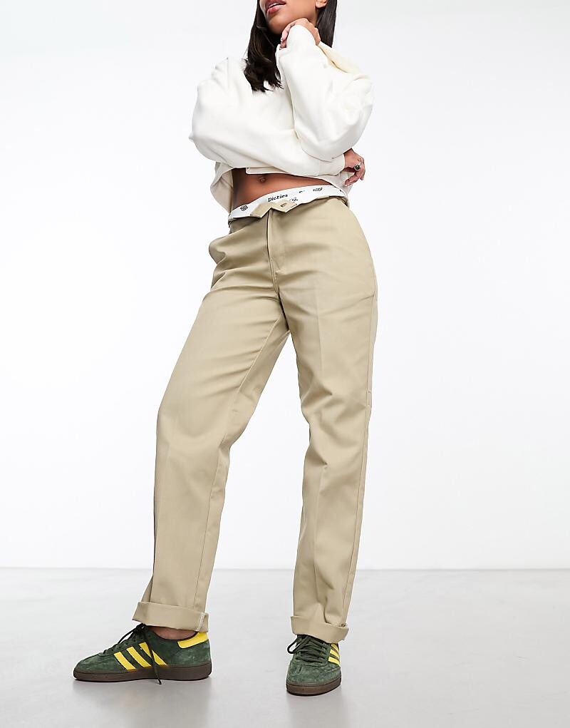 

Бежевые рабочие брюки прямого кроя Dickies 874