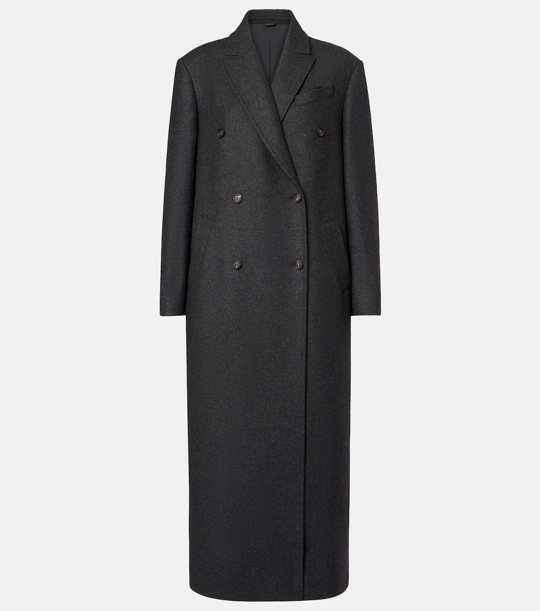 

Двубортное шерстяное пальто Brunello Cucinelli, Antracite