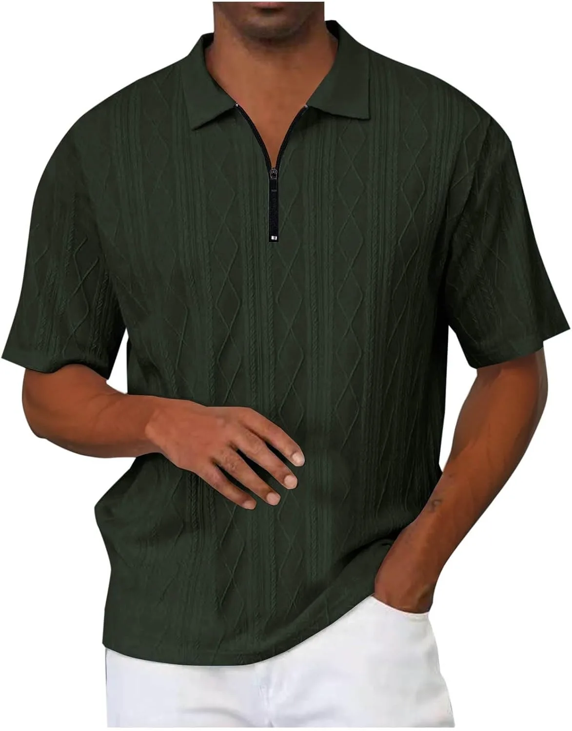 

Мужская текстурированная поло с коротким рукавом Classic Fit