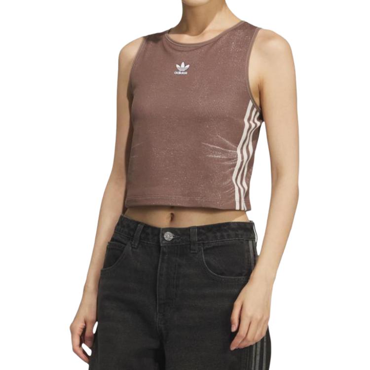 Спортивная майка женская Adidas Originals, коричневый — фото 3