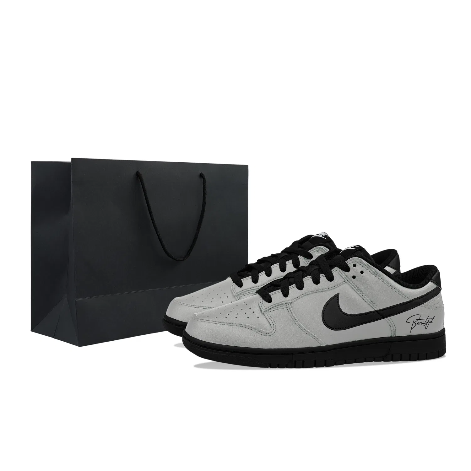 Кроссовки кожаные Nike Dunk Low серые