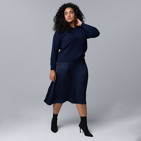 

Платье-свитер Plus size с вставками Simply Vera Vera Wang