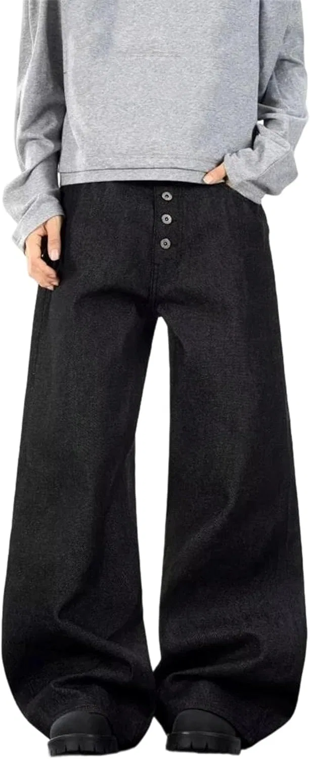 Джинсы свободные прямые Men's Washed Baggy, Black