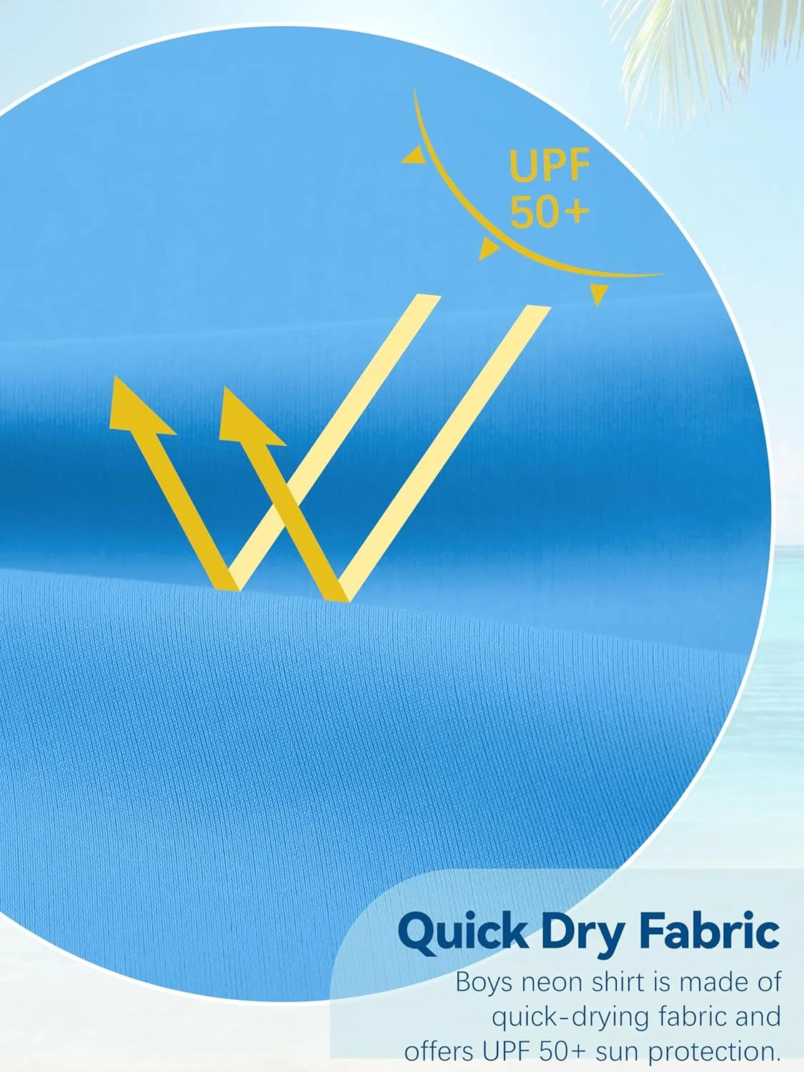 Футболка для мальчиков UV-защита WVQ, Неоновая, Sky Blue — фото 3