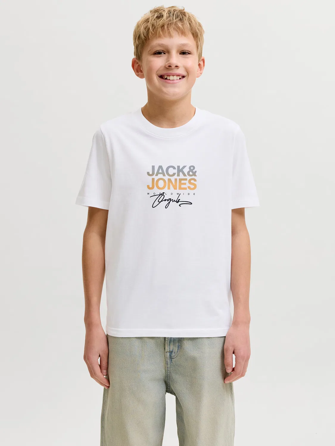 Футболка 'JORCanggu' Jack & Jones Junior, Auburn/White — фото 4