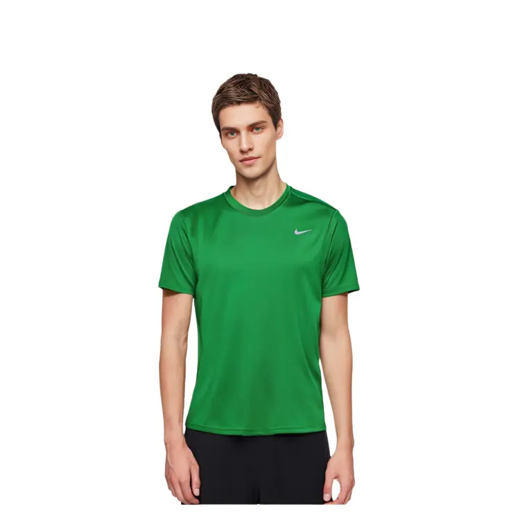 Футболка Dri-Fit мужская, цвет яблочно-зеленый/холодный серый Nike, серый — фото 4
