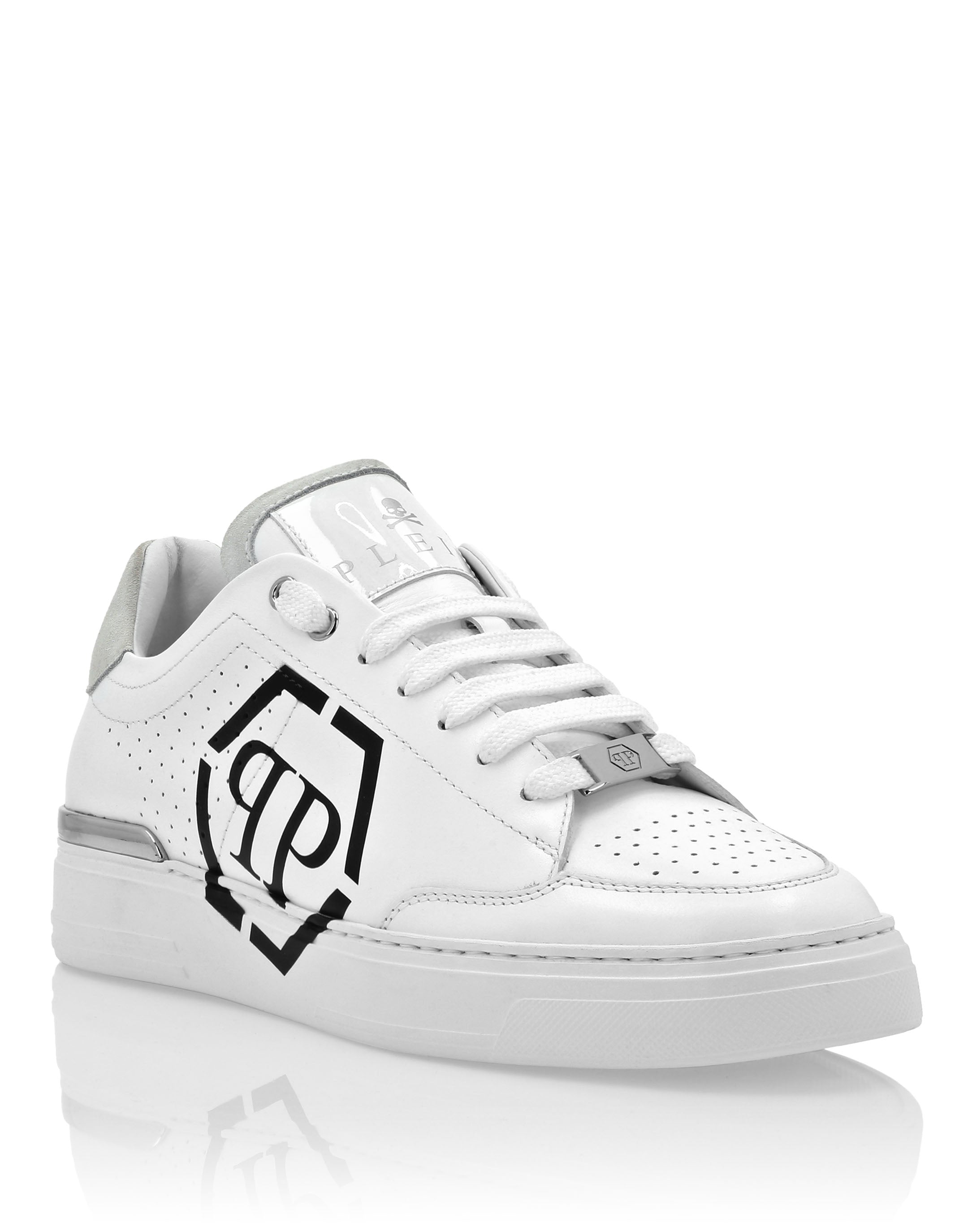 

Кроссовки кожаные Lo-Top Hexagon PHILIPP PLEIN, белый/черный