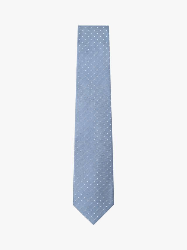 

Шелковый галстук в мелкий горошек от mayfair Hackett London, цвет Sky Blue