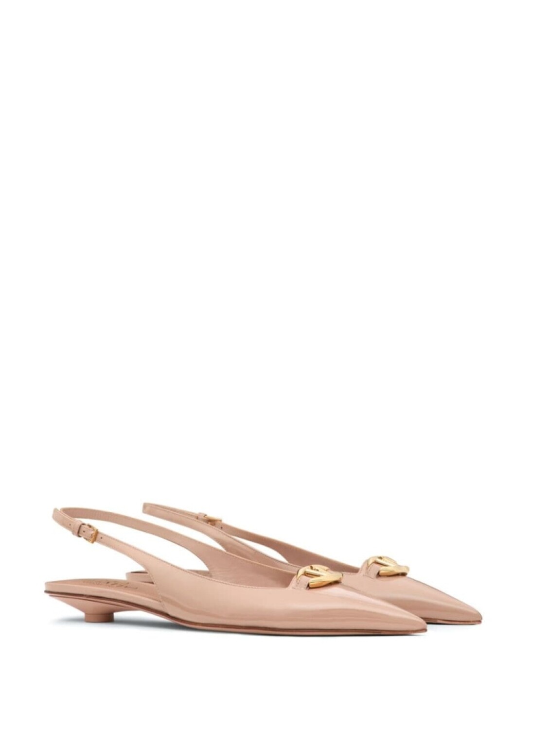 Valentino Garavani туфли-балетки из кожи VLogo Signature с открытой пяткой, розовый — фото 2