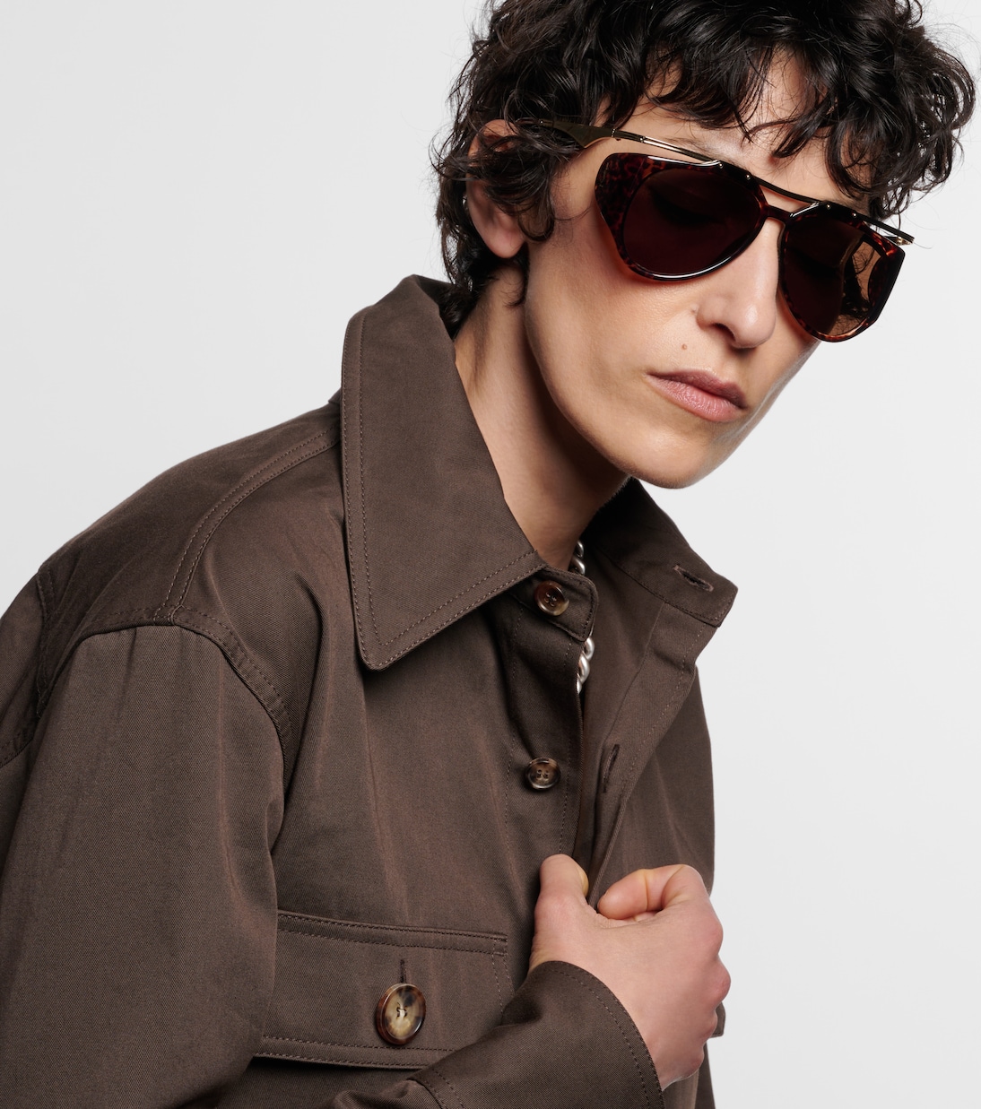 SL M137 Amelia авиаторские очки Saint Laurent, Havana-Gold-Brown — фото 3