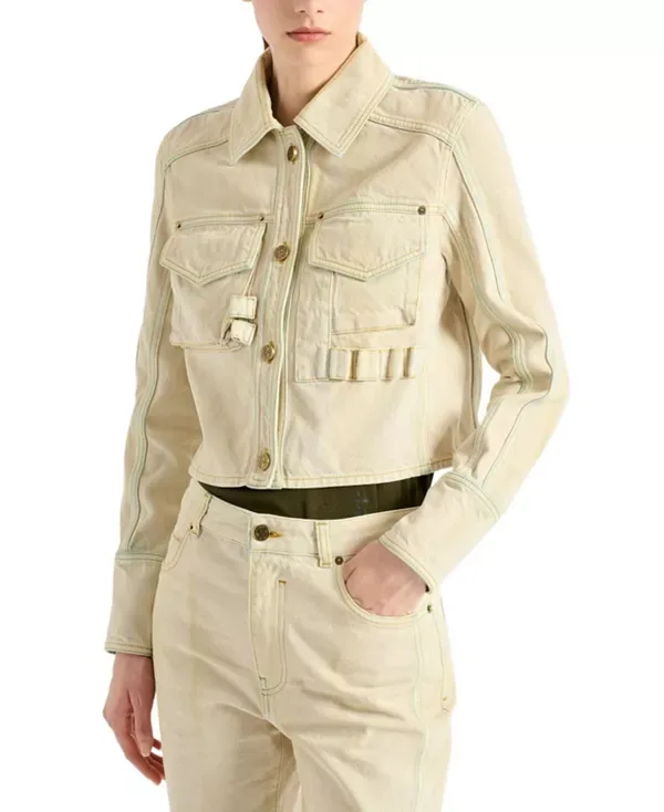 Выцветшая джинсовая куртка Balmain, Beige