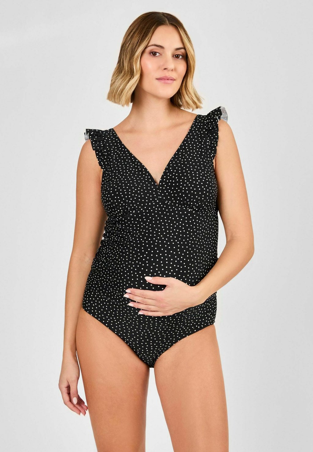 

Купальник MATERNITY SPOT FRILL SLEEVE V-NECK JoJo Maman Bébé, черный