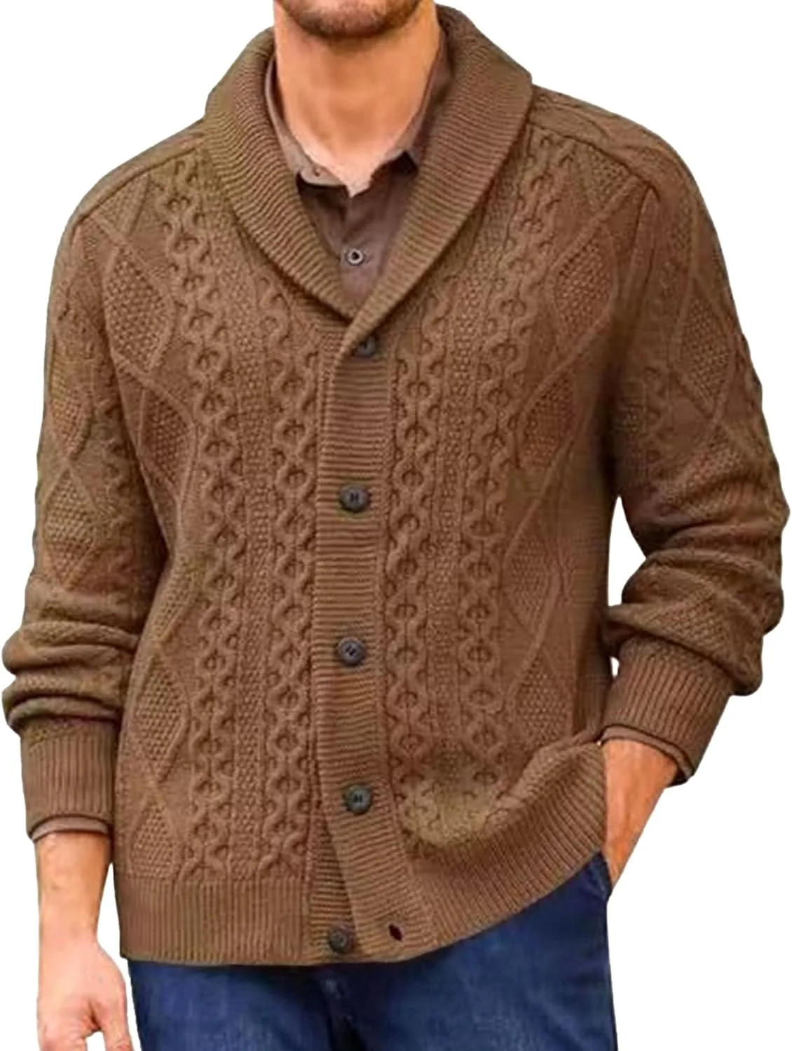

Кардиган с воротником шаль для мужчин Slim Fit Maiyifu-GJ