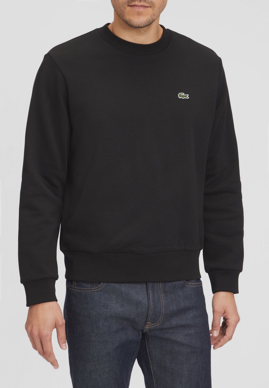 

Толстовка классического кроя, однотонная, мужская LACOSTE, черный