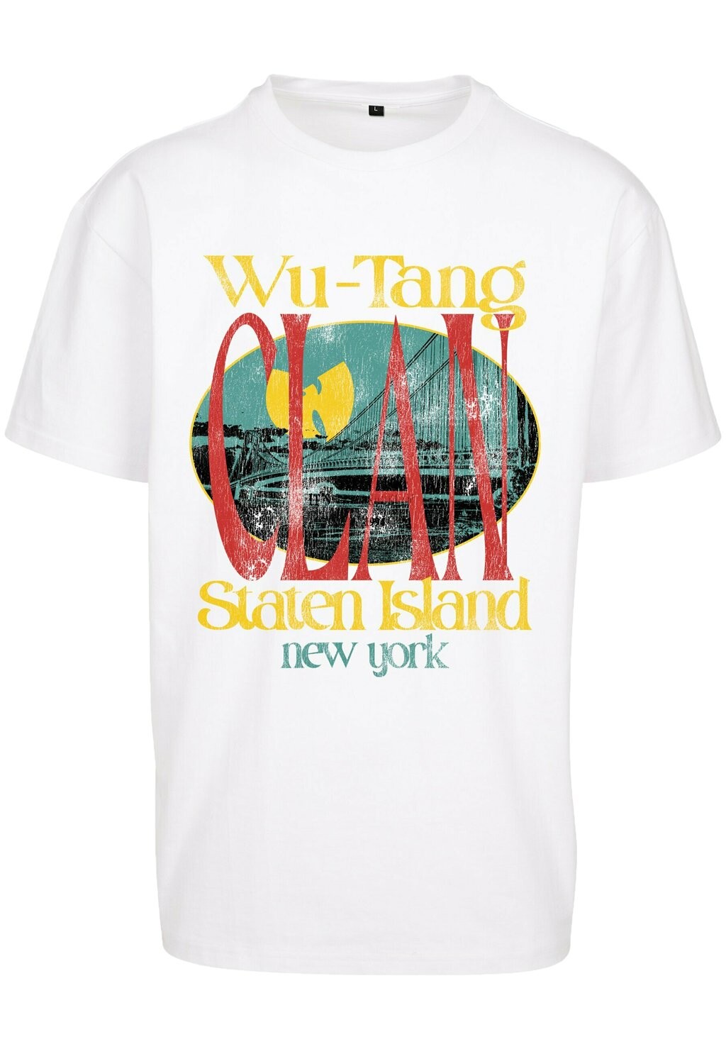 

Футболка с принтом WU TANG STATEN ISLAND OVERSIZE Mister Tee, белый