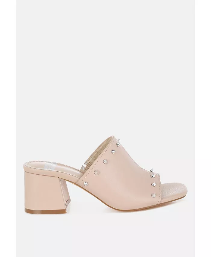 Мюли Lomela Stud с блочным каблуком Rag & Co, коричневый/бежевый