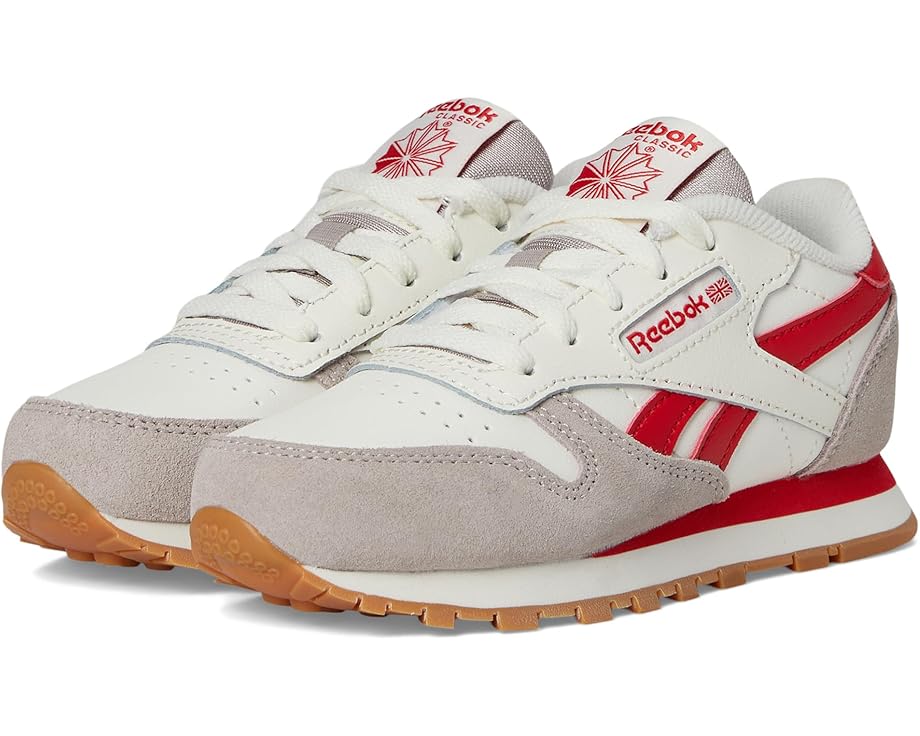

Кроссовки Reebok Kids Classic Leather, цвет Hazy Grey/Chalk/Vector Red
