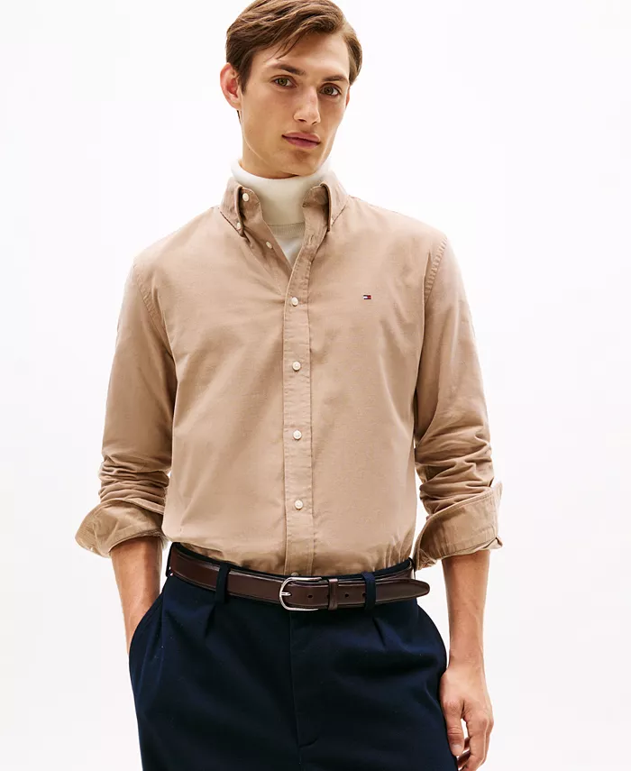 

Мужская рубашка Regular-Fit из гладкого вельвета Tommy Hilfiger, загар/бежевый