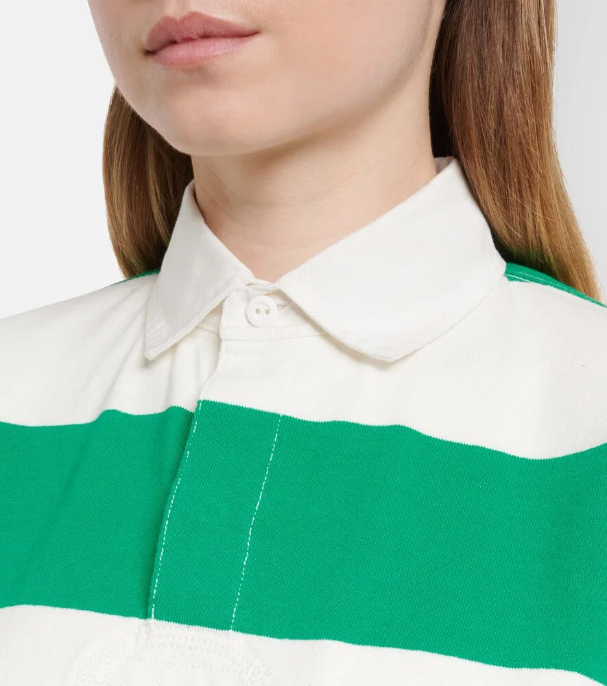 Полосатая хлопковая трикотажная рубашка-поло Polo Ralph Lauren, зеленый — фото 4