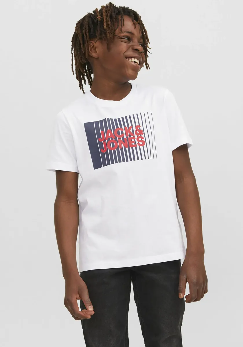 

Рубашка с короткими рукавами для подростков Jack & Jones "JJECORP LOGO TEE PLAY SS O-NECK NOOS JNR" Jack & Jones Junior, белый
