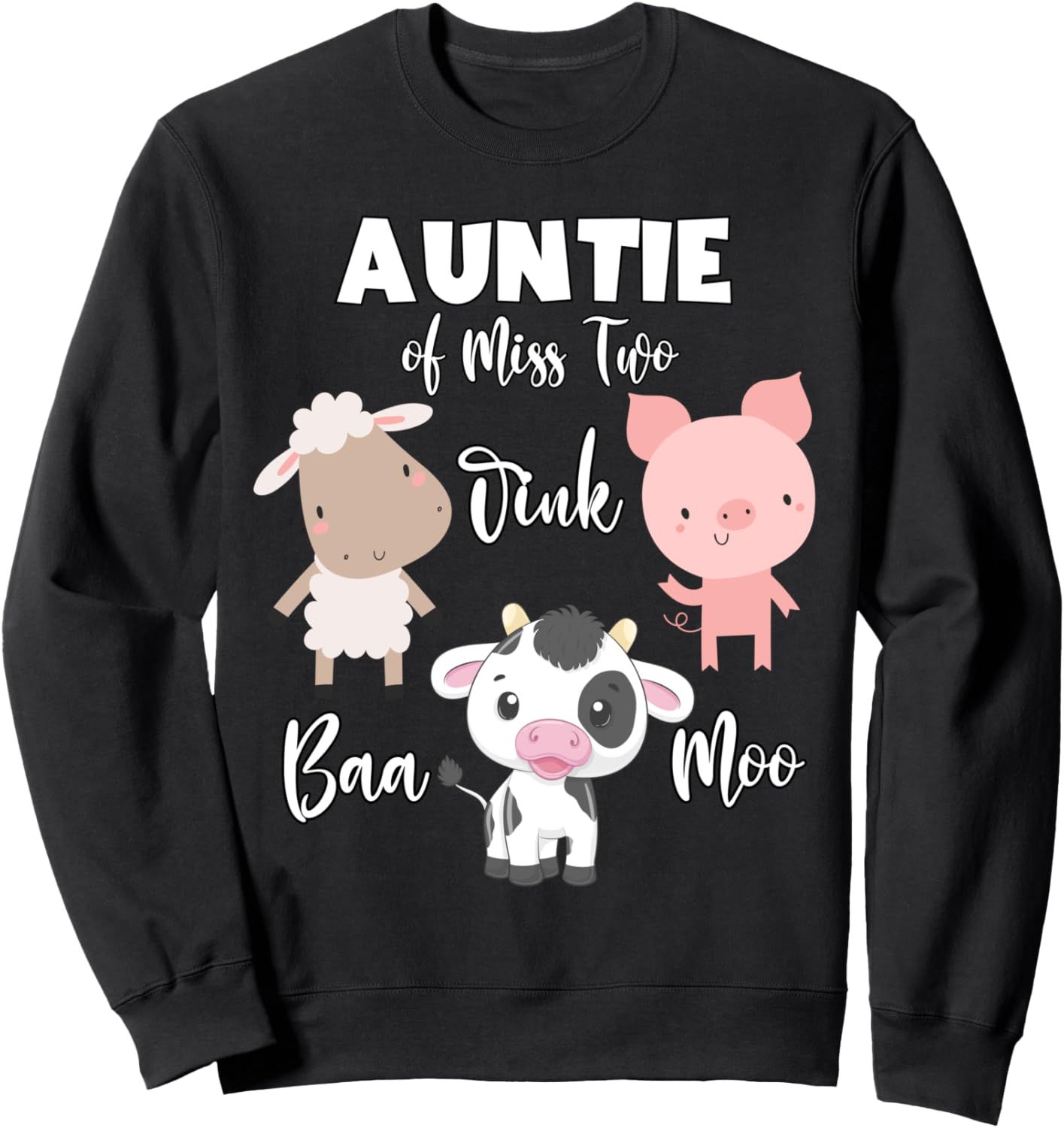 

Толстовка с изображением забавных мультяшных животных для вечеринки по случаю 2-летия тети двухлетней девочки Family Look Farm Animals Theme Decorations Gifts, черный