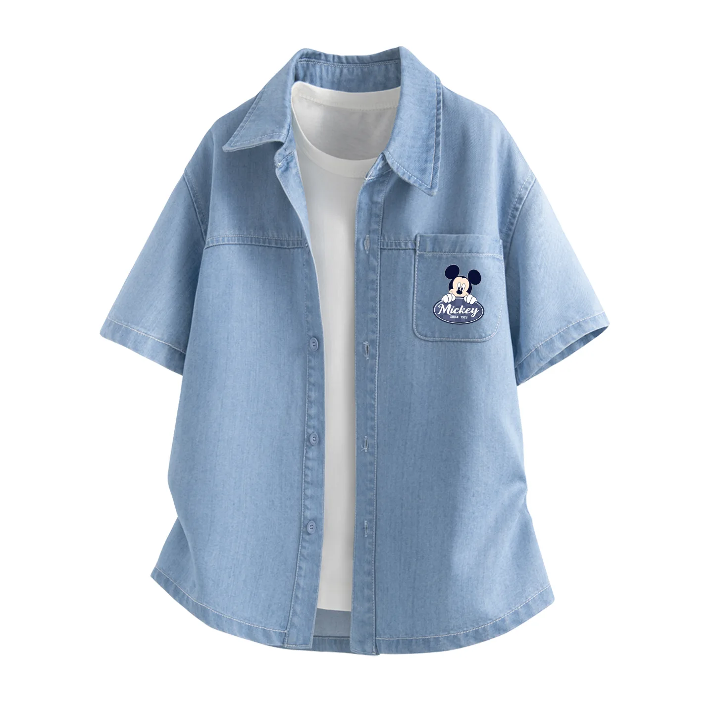 Детская джинсовая рубашка с круглым вырезом Disney, Di Tanci K Denim Light Blue