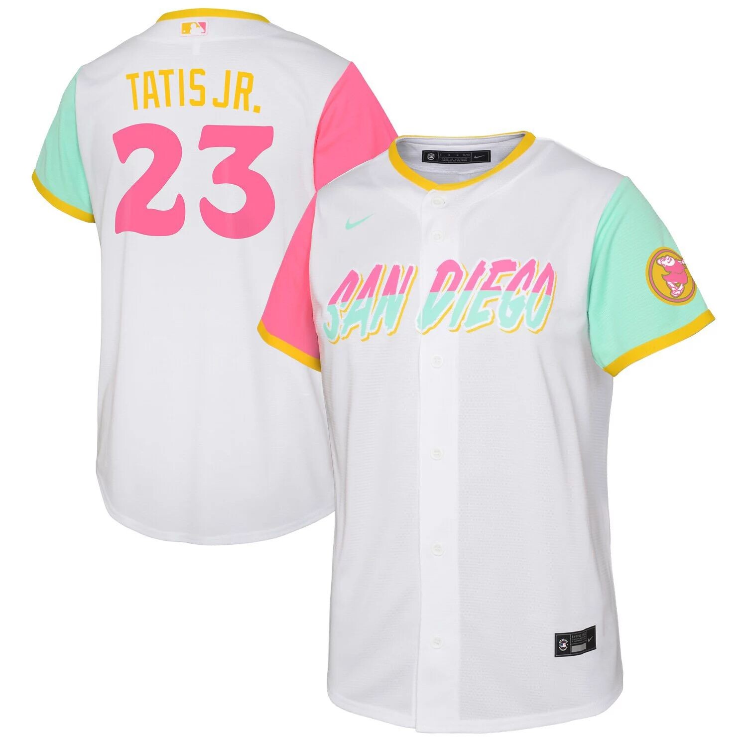 

Джерси Nike Fernando Tatis Jr. White San Diego Padres 2022 City Connect для малышей Nike