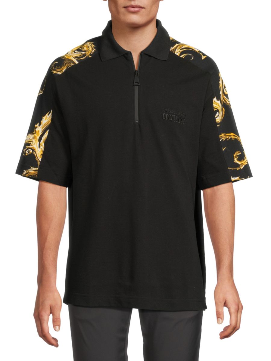 

Поло Baroque Zip Versace Jeans Couture, черный