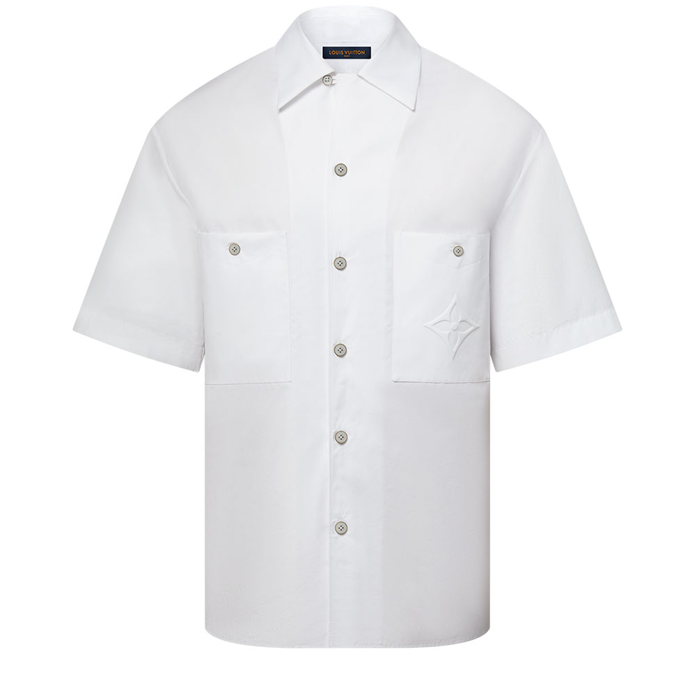 

Хлопковая рубашка с коротким рукавом Signature LOUIS VUITTON, белый