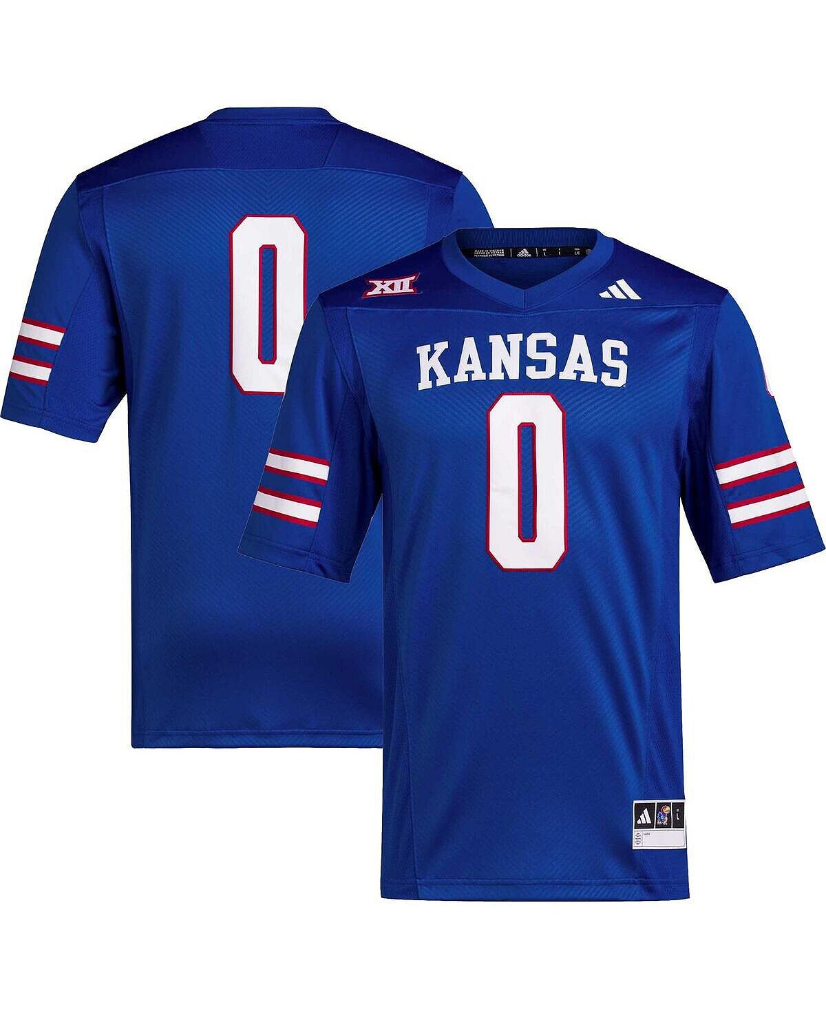 

Мужская футбольная майка #0 Royal Kansas Jayhawks Premier adidas