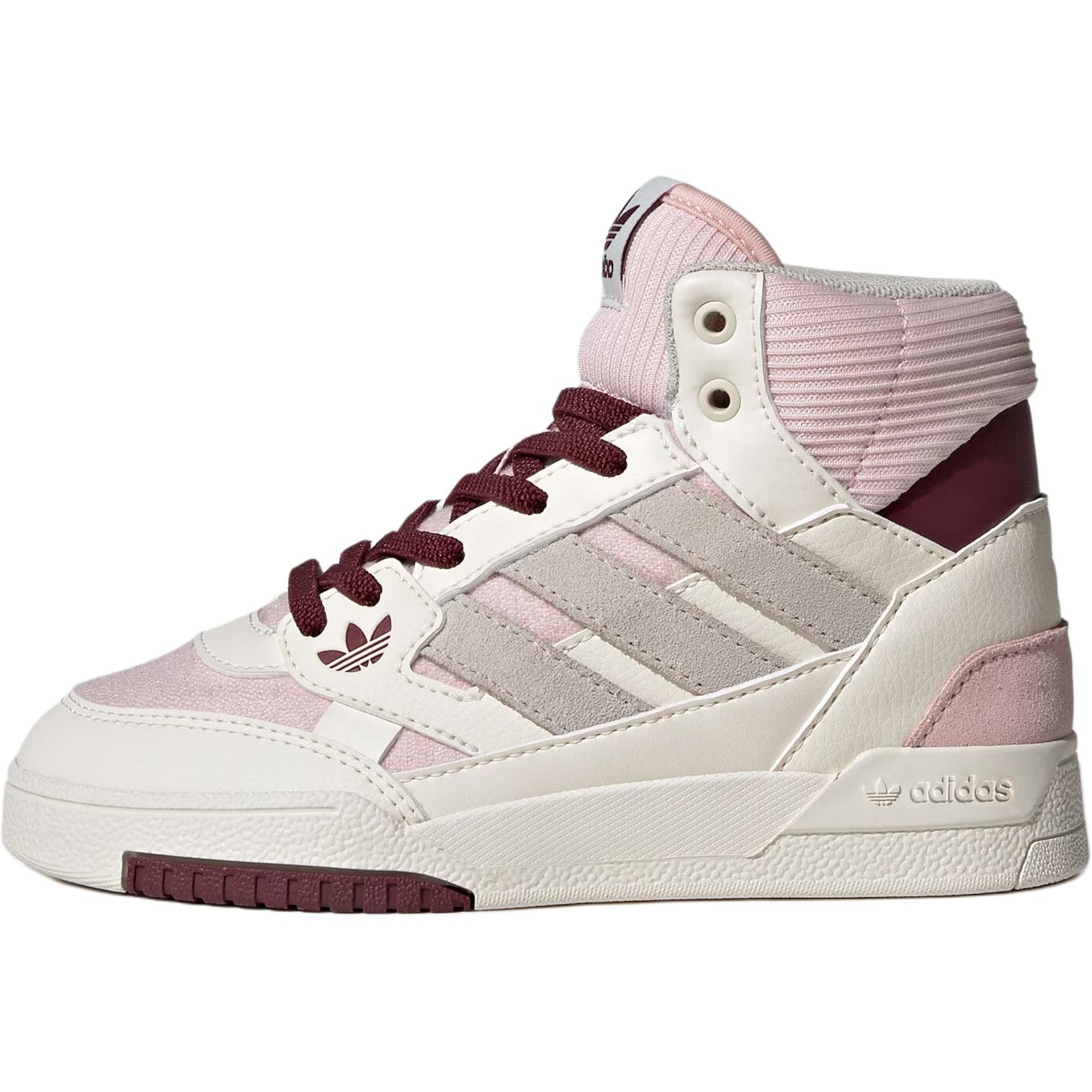 

Скользоустойчивые противоударные мидтопы для скейтбординга Adidas Originals Light Pink Kids, розово-белые/тёмно-красные/буро-коричневые