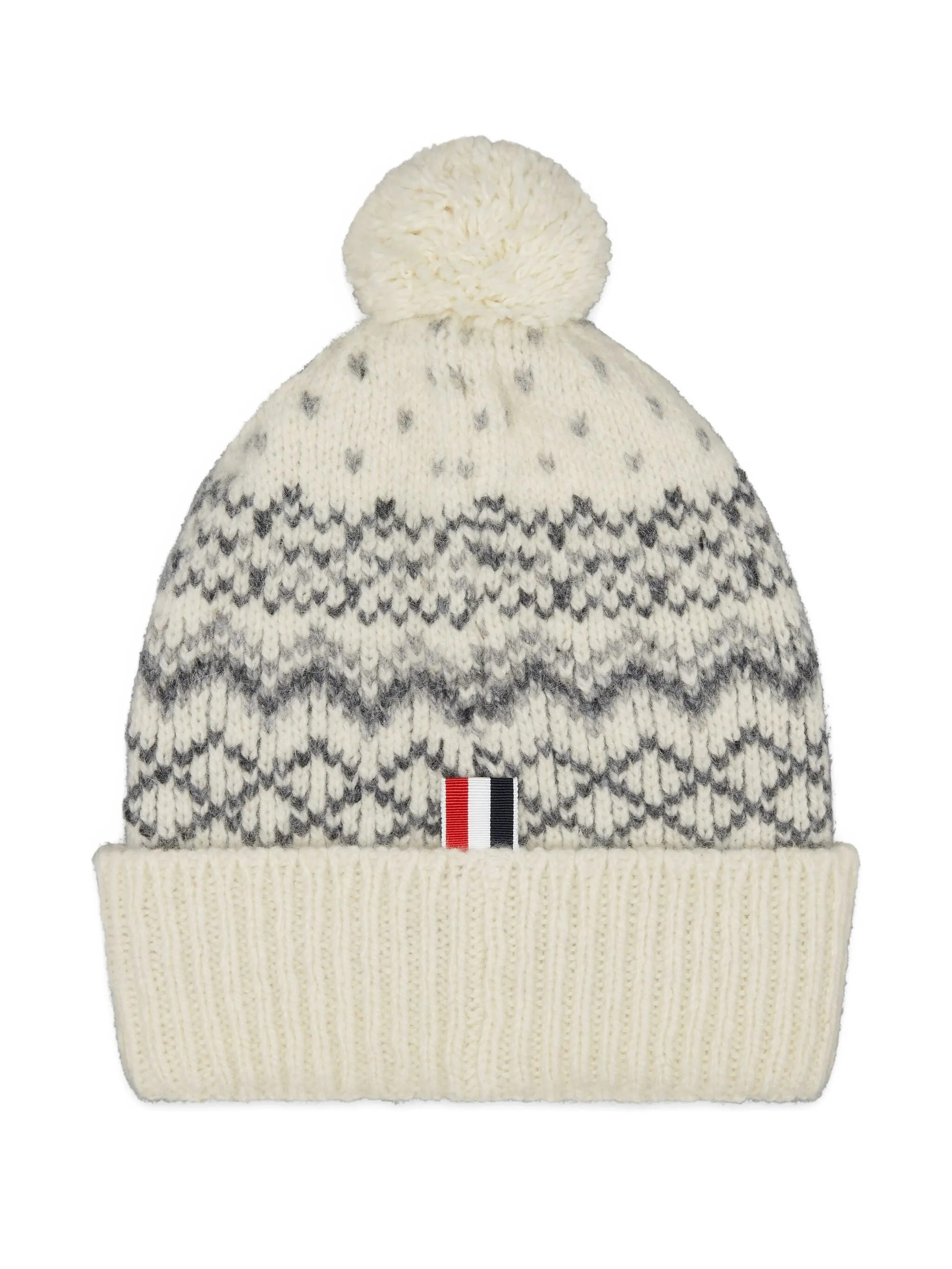 

Твидовая шапка бини с узором Thom Browne, белый