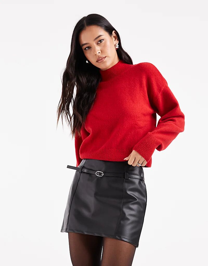 

Мини-юбка ASOS DESIGN из искусственной кожи с поясом