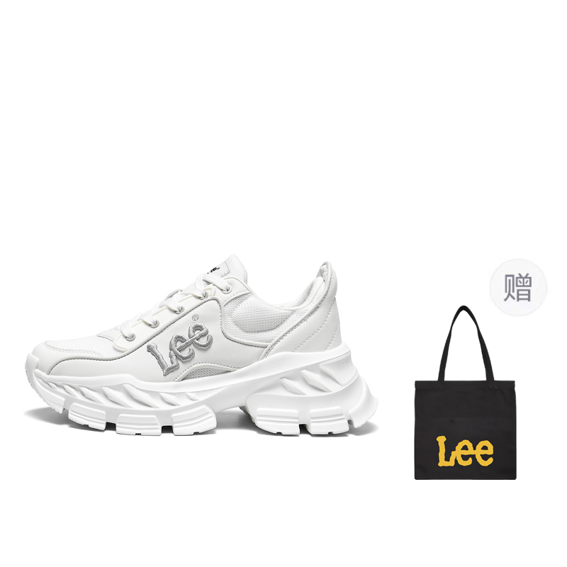

Lee Современные противоскользящие массивные кросовки мужские низкие белые с подарочной упаковкой, цвет White (Gift Package Included)