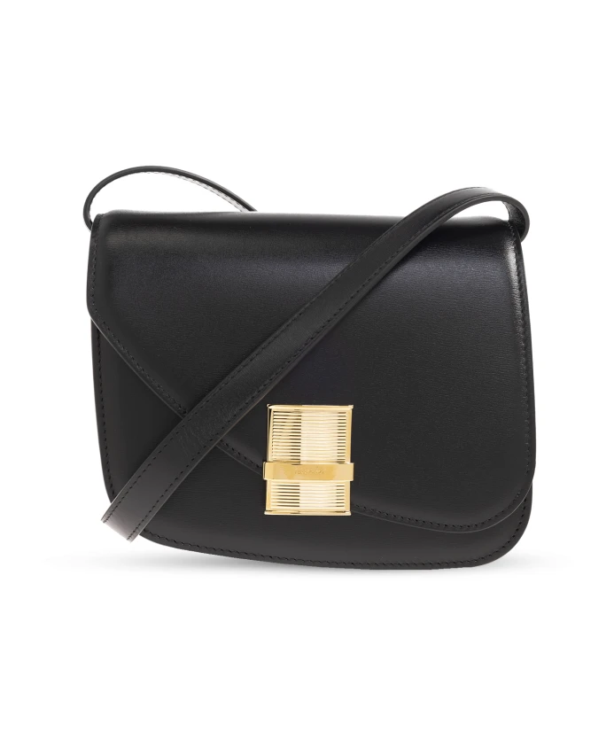 

Сумка через плечо с логотипом Salvatore Ferragamo, черный