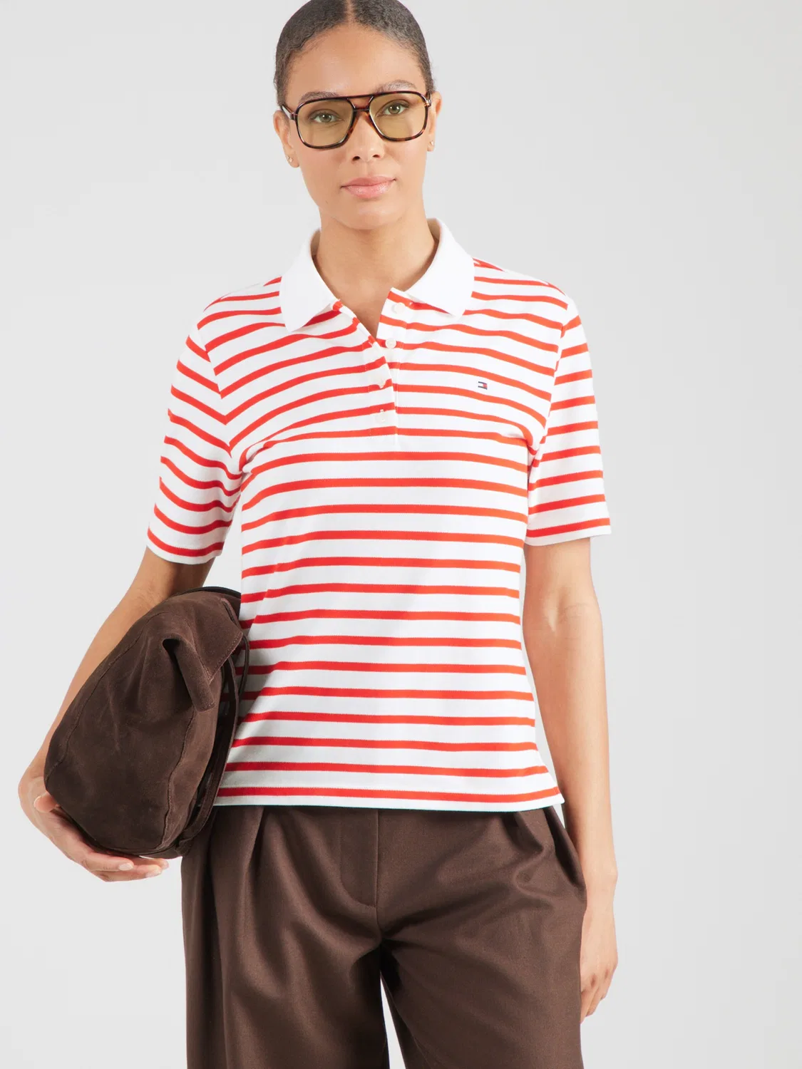 Рубашка Tommy Hilfiger 1985 Regular Fit вишнево-красного цвета — фото 3