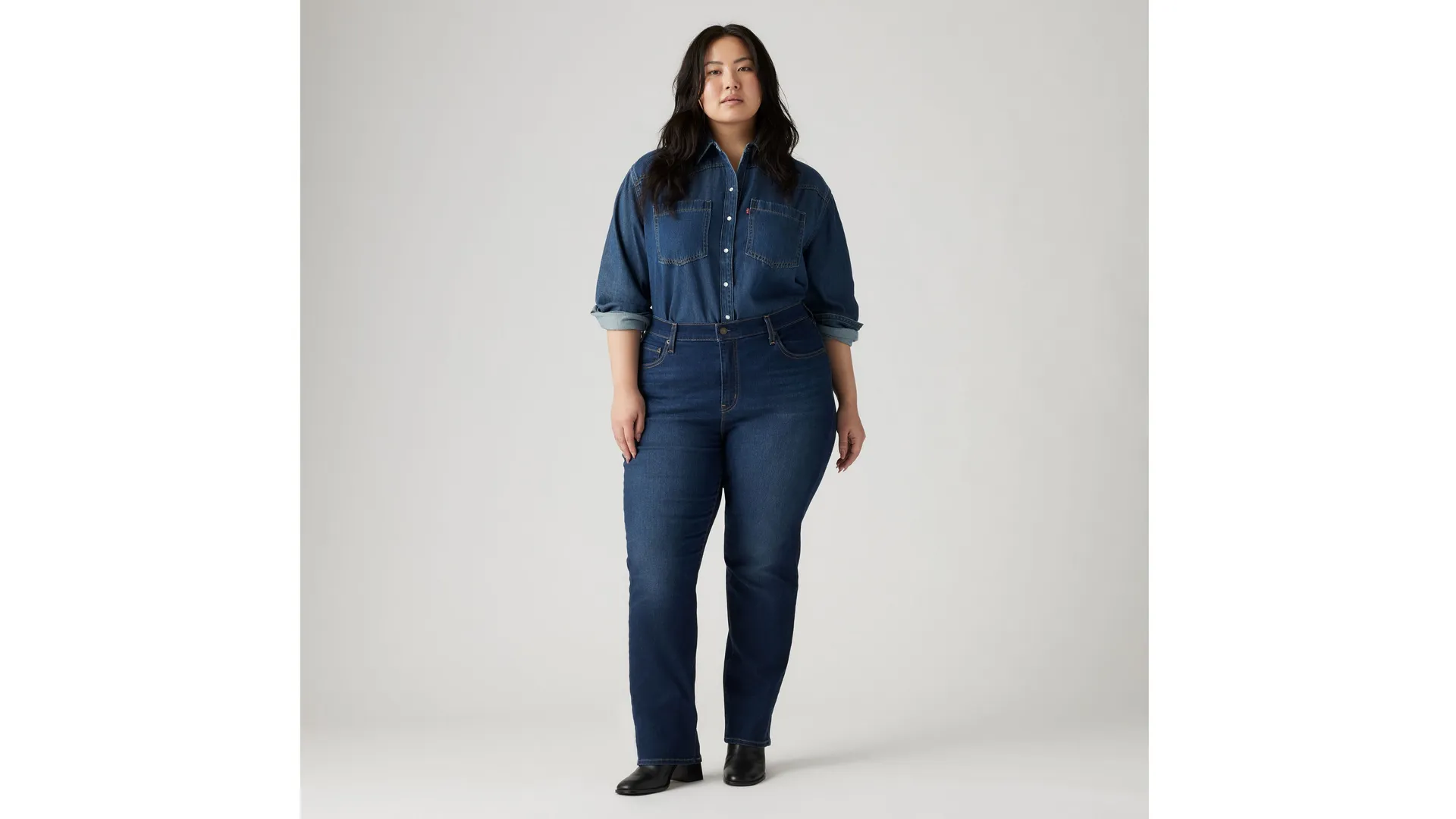 

724 узкие прямые женские джинсы с высокой посадкой (большие размеры) Levi's, цвет Chelsea Carbon Glow - Medium Wash