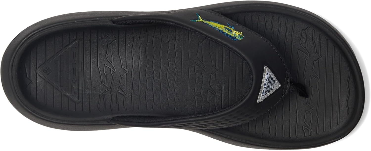 Сандалии Columbia mens Pfg Boatside Fish Flip, Black/Black — фото 2