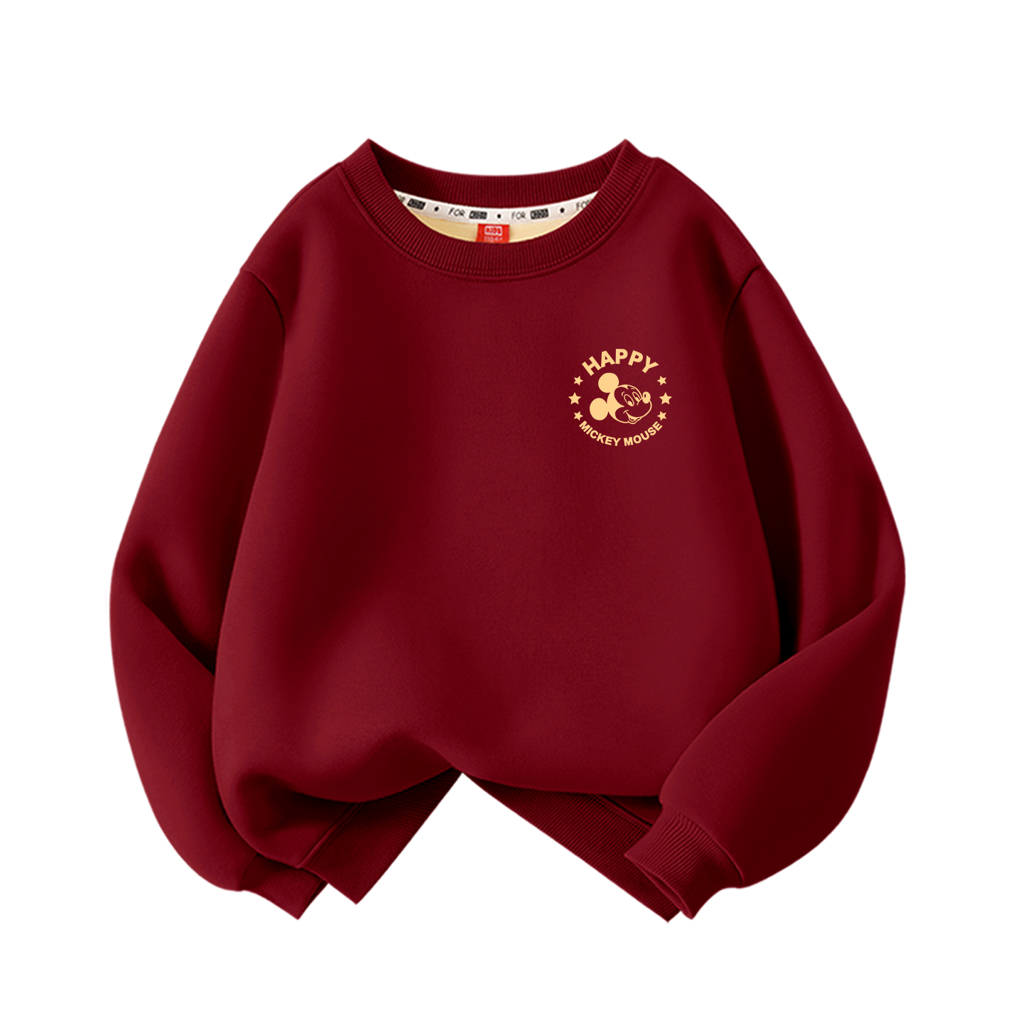 

Детская толстовка с круглым вырезом, утолщенные и на флисовой подкладке Disney, [thickened and fleece-lined]dile chip k бордовый