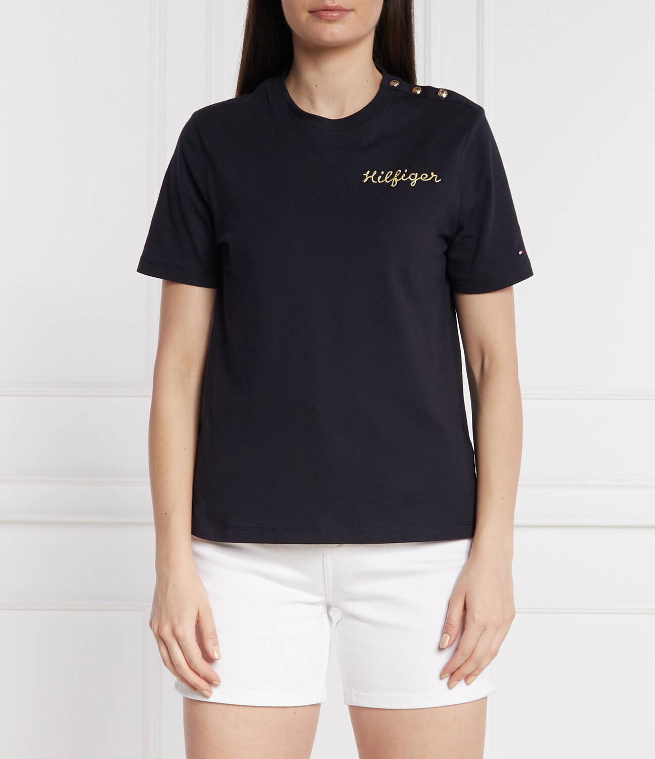 

Футболка Tommy Hilfiger GOLD BUTTON C-NK SS Regular Fit, темно-синий
