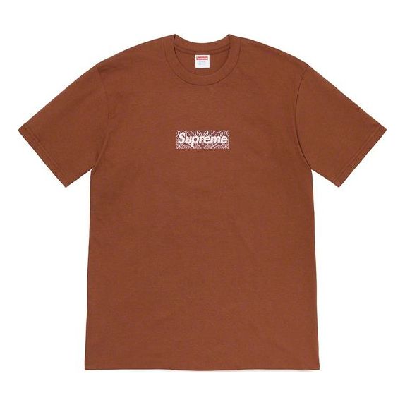 

Футболка fw19 week 17 bandana box logo tee Supreme, коричневый