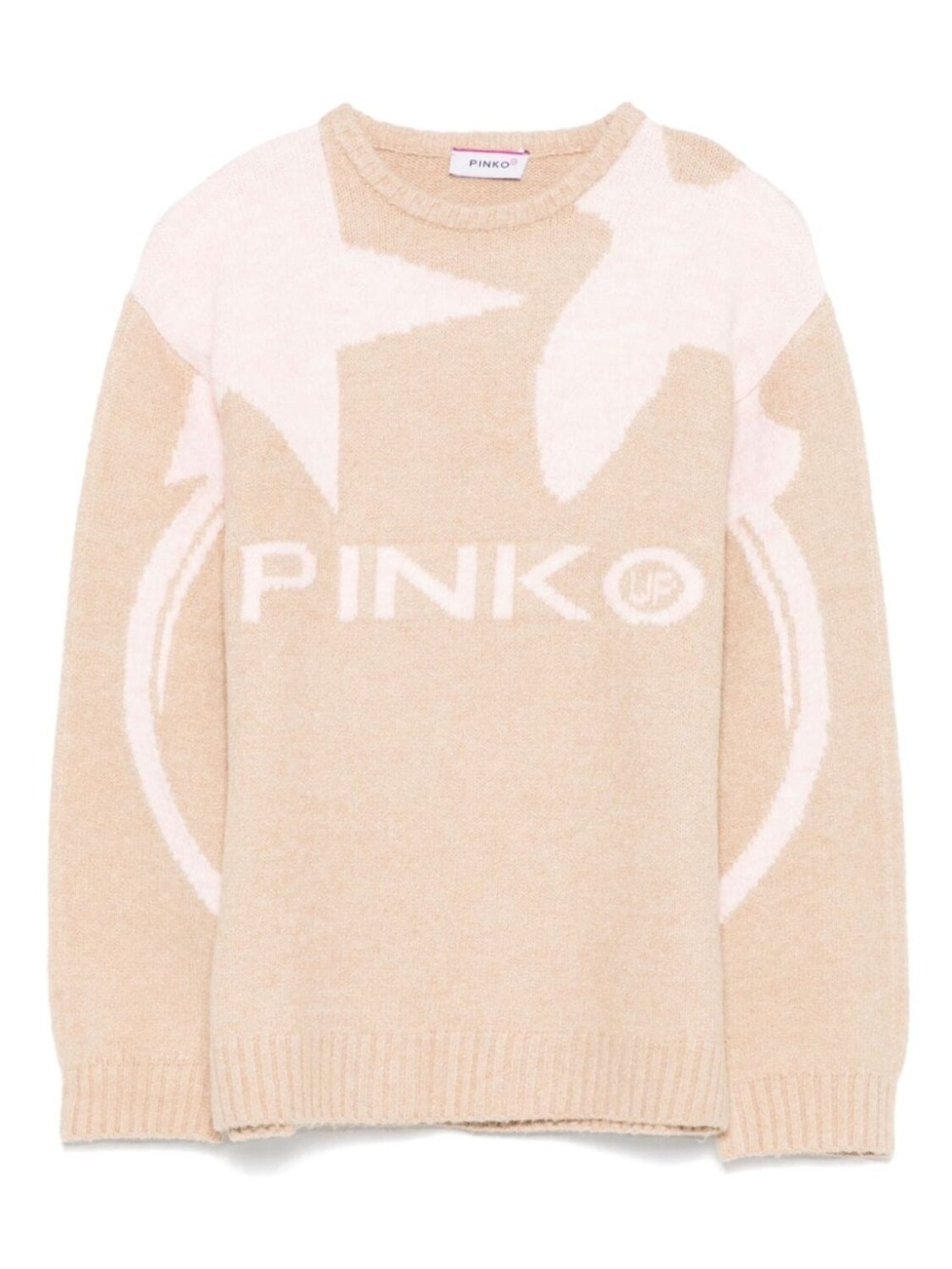 

Свитер Pinko Kids, вязанный интарсией, коричневый